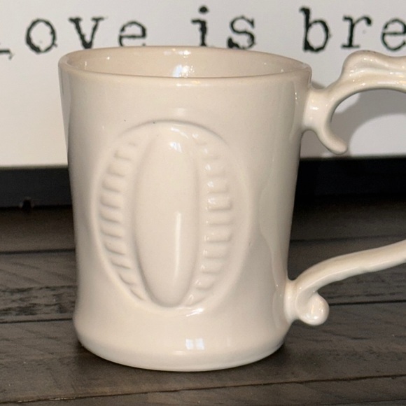 POTTERY BARN PB A-Z MUGS Elegant Cream Ceramic Mug Cup Initial Monogram Letter O - Picture 9 of 13